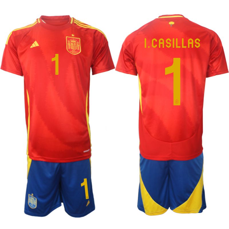 Men 2024-2025 Season Spain home red #1 Soccer Jersey1->->Soccer Country Jersey